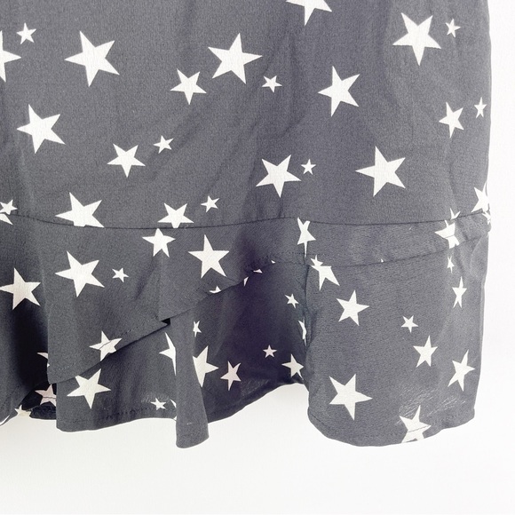 Nasty Gal Collection Black & White Star Print Ruffle Mini Skirt Plus Size 20 - Picture 6 of 8